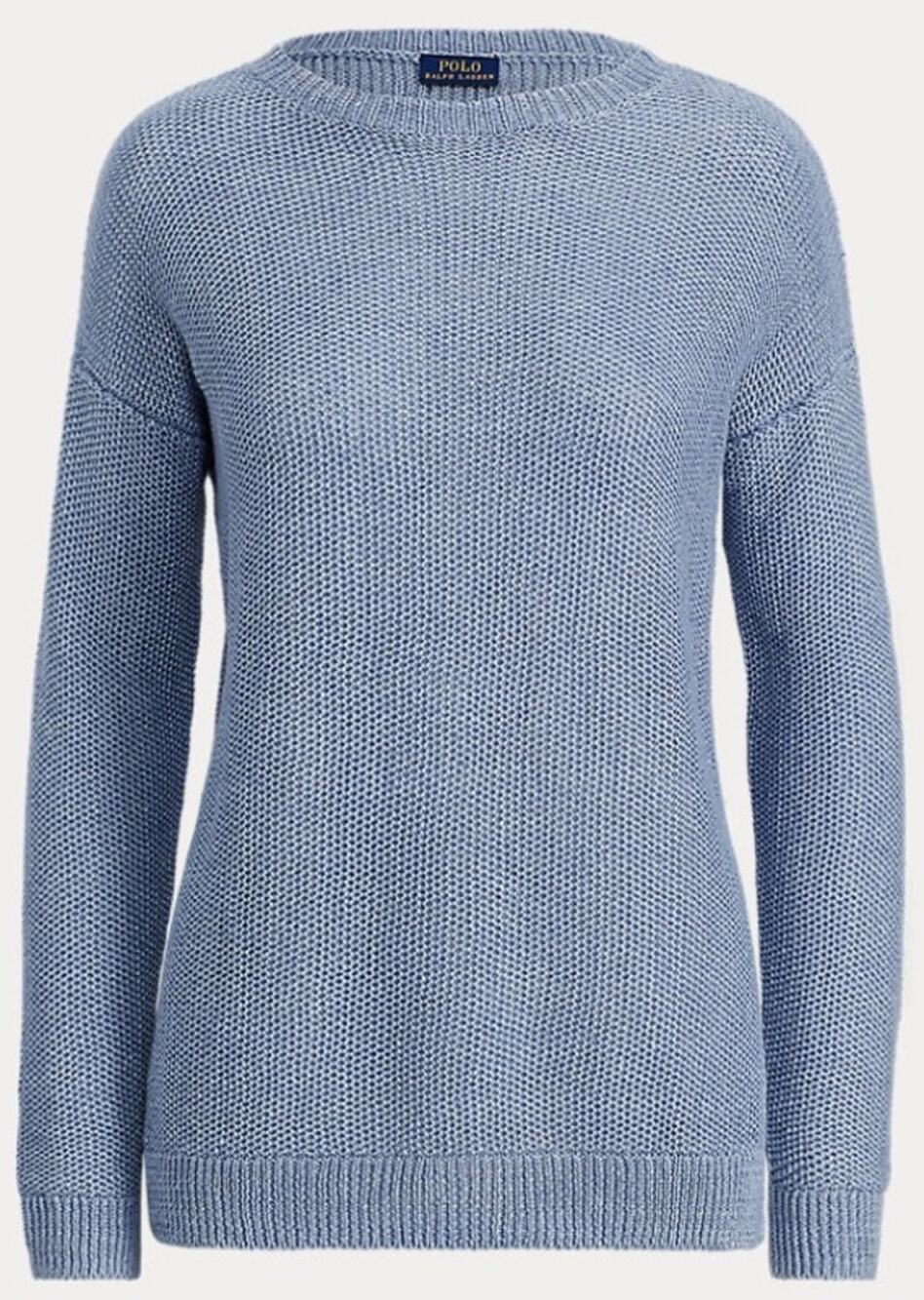 Polo Ralph Lauren Pure Linen Knit Crewneck Sweater Light Blue Womens Small - Picture 1 of 7